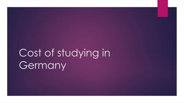 Cost of studying in Germany
