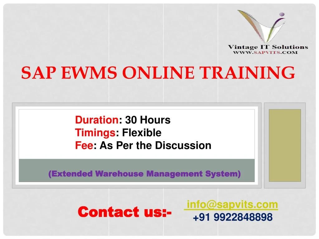 sap ewms online training