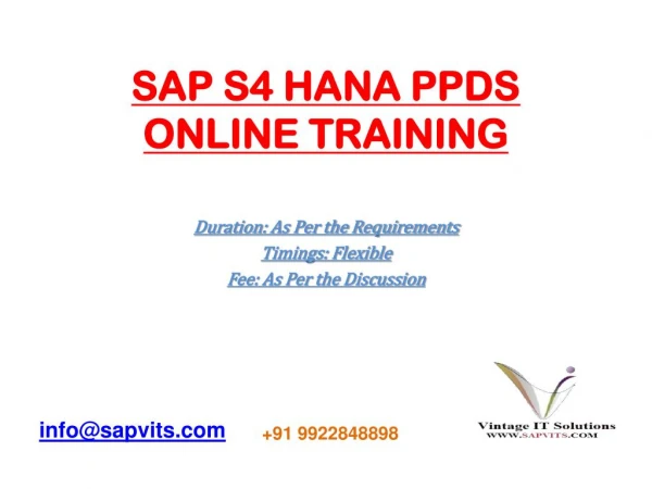 SAP PPDS Course Contenet PPT