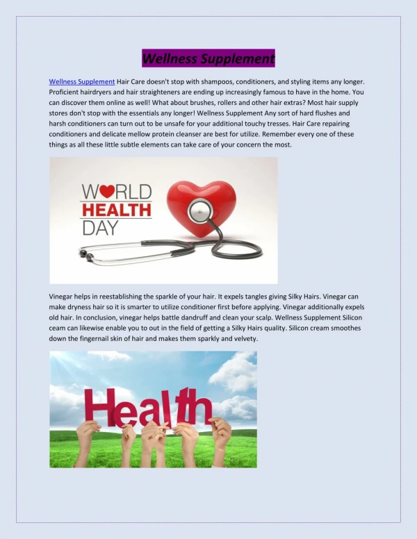 All About Health Info Wellness Supplement