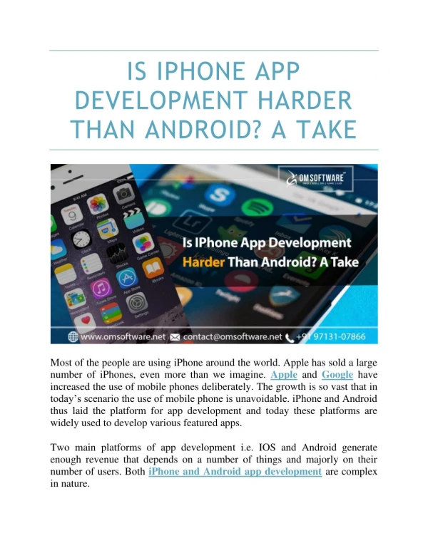 Is IPhone App Development Harder Than Android? A Take