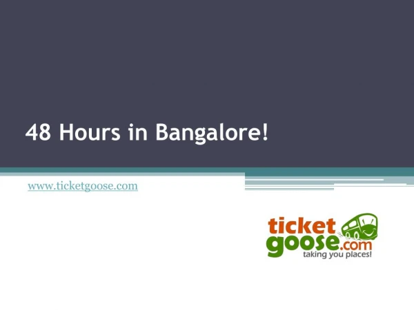 48 Hours in Bangalore!