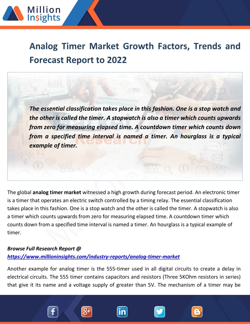 analog timer market growth factors trends