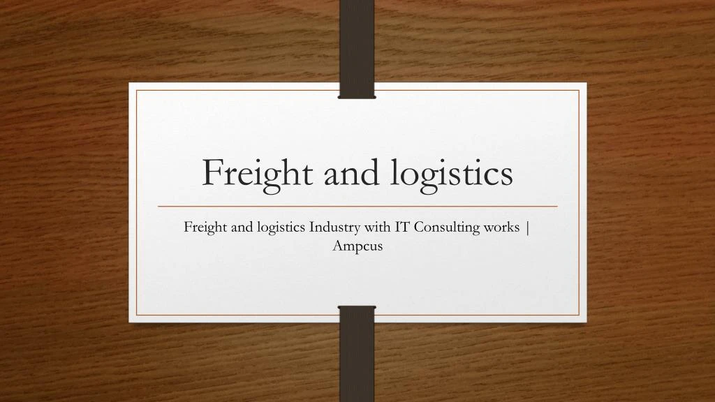 freight and logistics