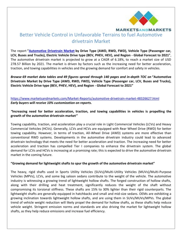 better vehicle control in unfavorable terrains