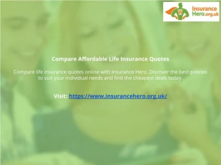 Compare Affordable Life Insurance Quotes - slide 1