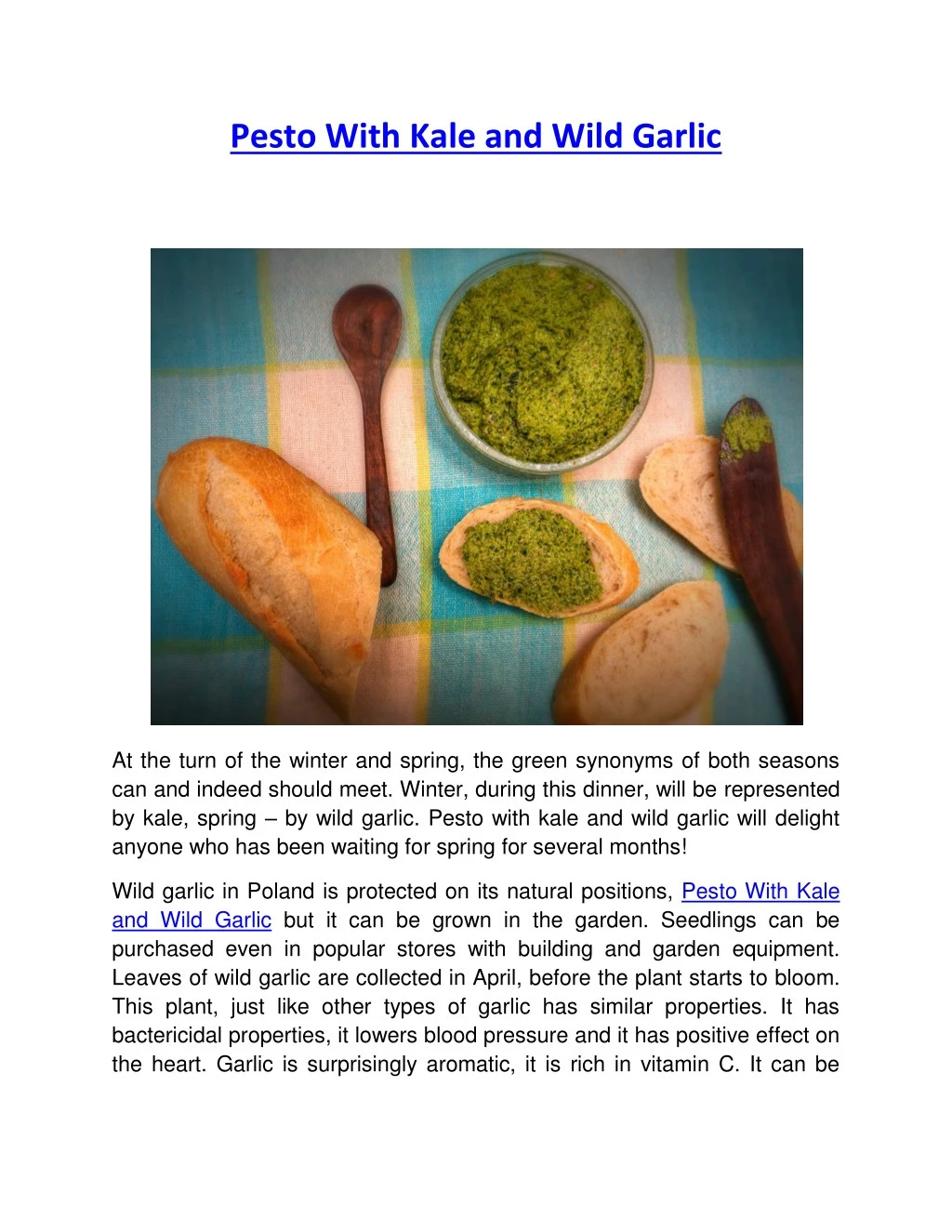 pesto with kale and wild garlic