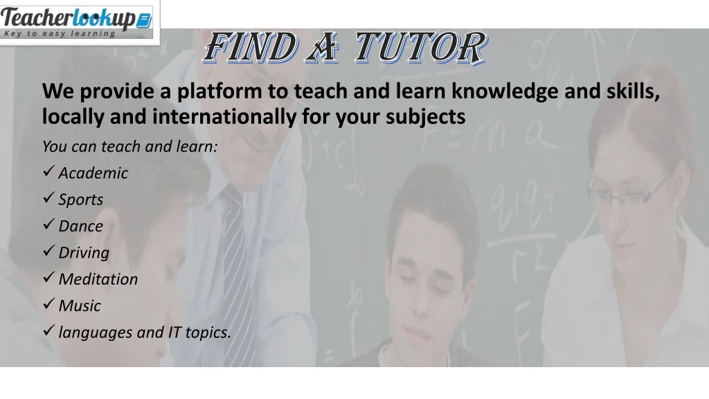 we provide a platform to teach and learn