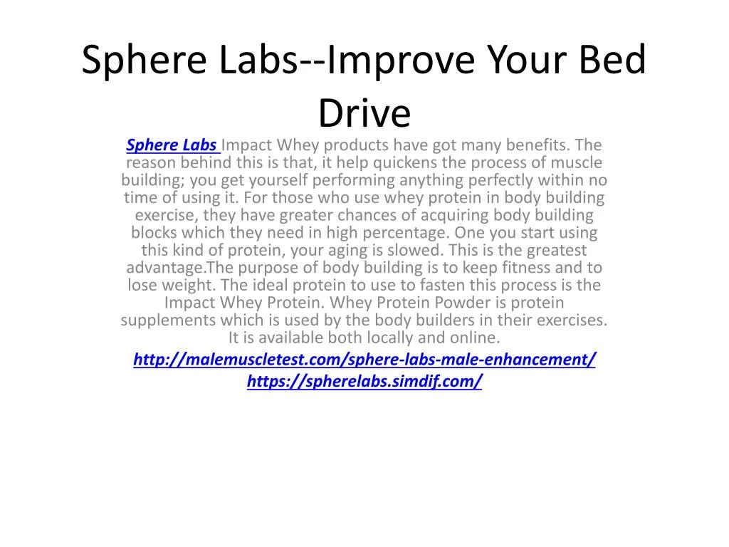 sphere labs improve your bed drive