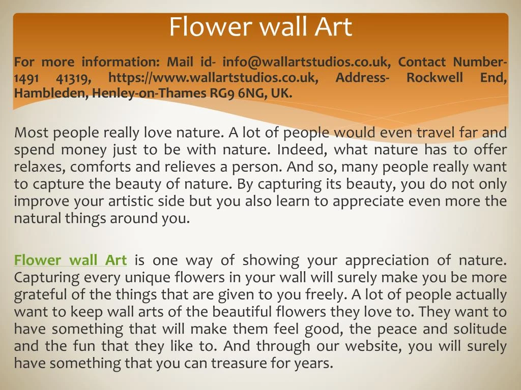 flower wall art