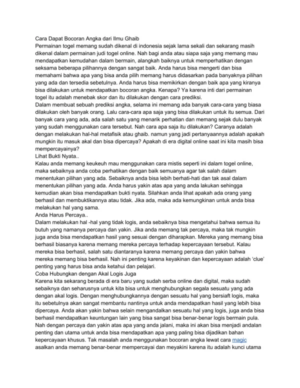 cara dapat bocoran angka dari ilmu ghaib