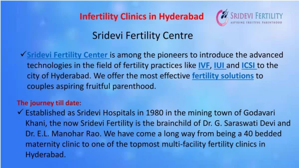 Infertility Clinics in Hyderabad - Sridevi Fertility Centre