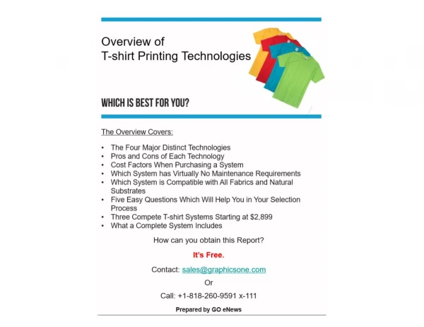 Overview of Printing Technologies Report Available Free