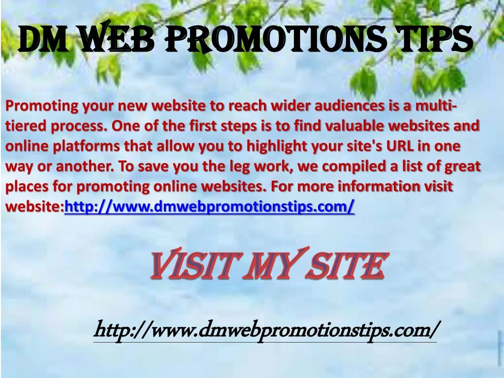 dm web promotions tips