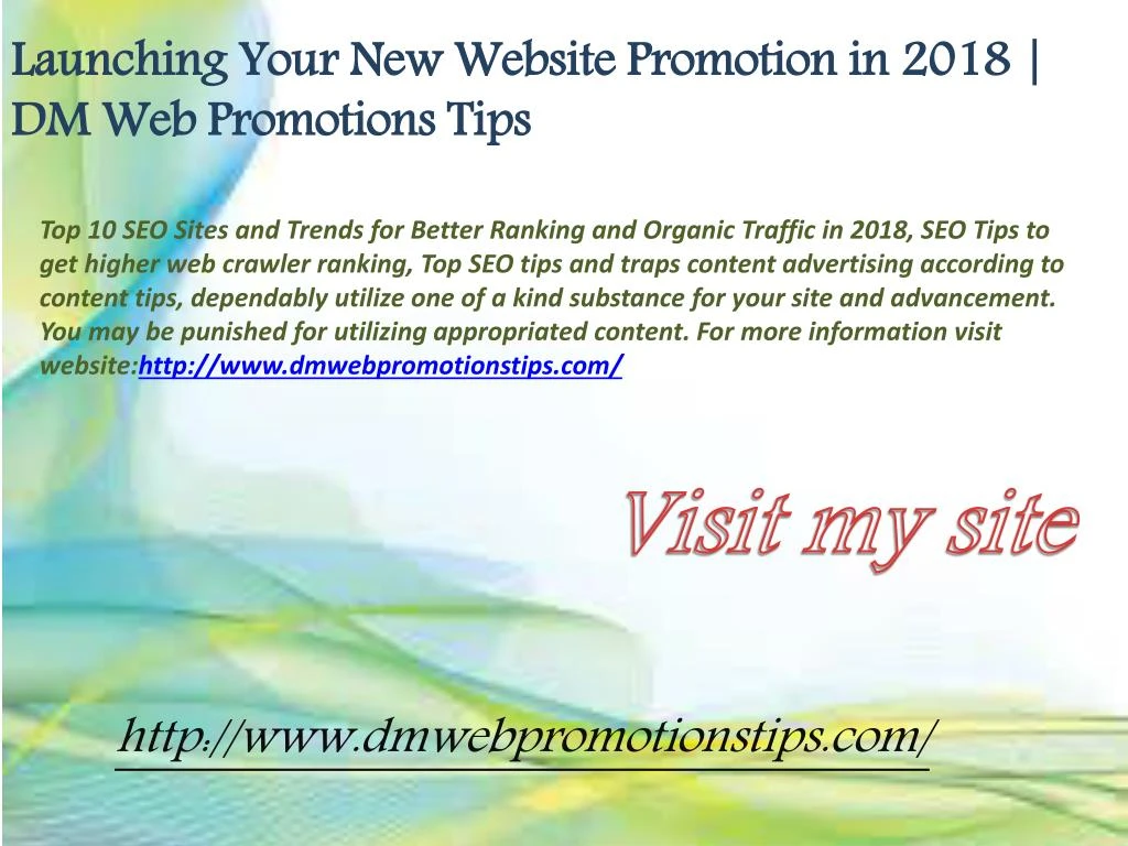 launching your new website promotion in 2018