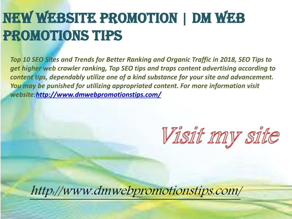 new website promotion dm web promotions tips