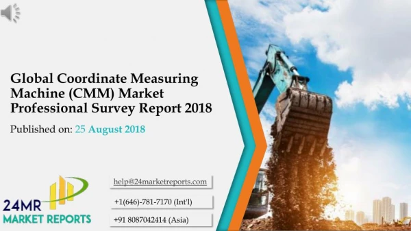 Global Coordinate Measuring Machine (CMM) Market Professional Survey Report 2018