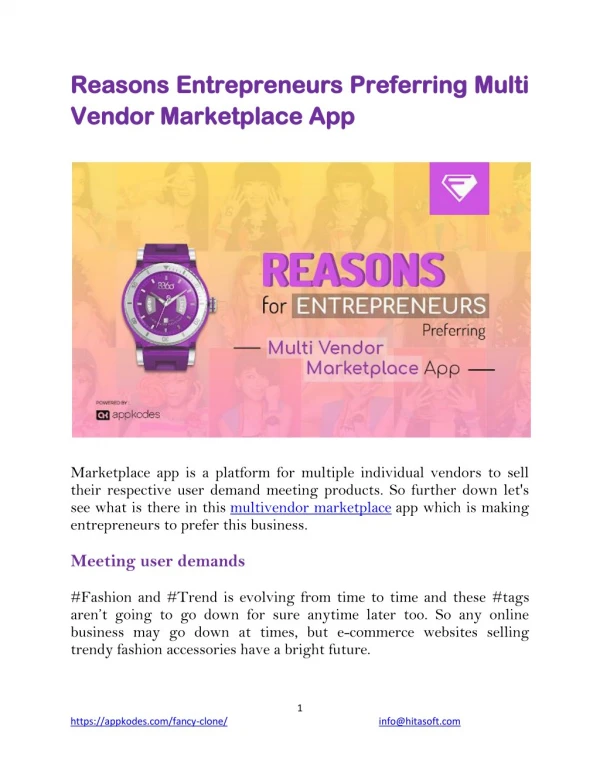 What are the Reasons for Entrepreneurs Preferring Multi Vendor Marketplace App