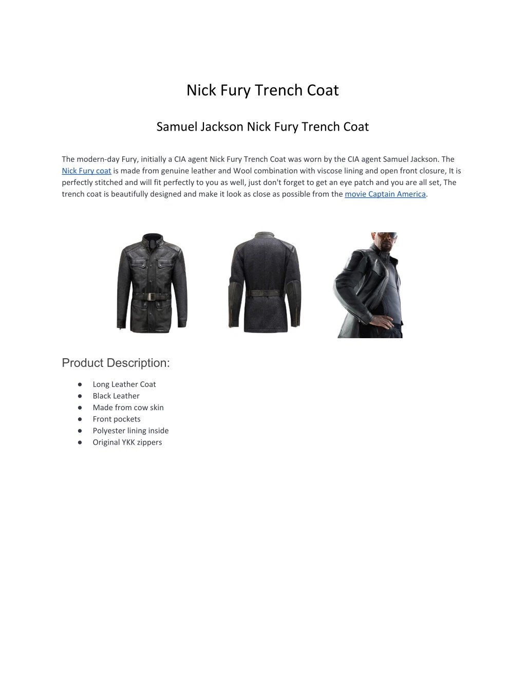 nick fury trench coat