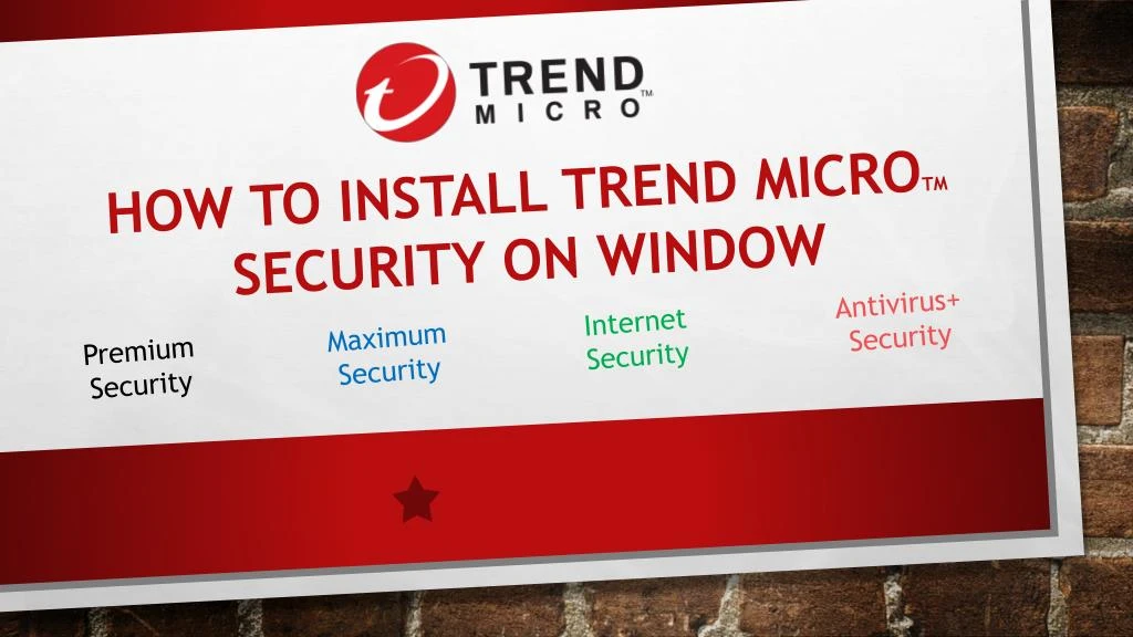 how to install trend micro tm security on window