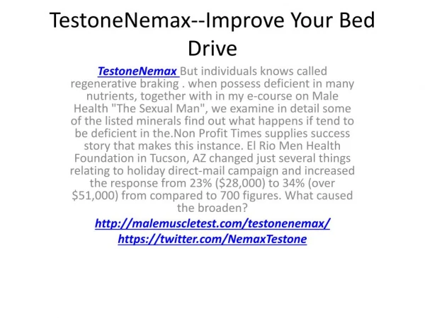 TestoneNemax--Increased Staying Power