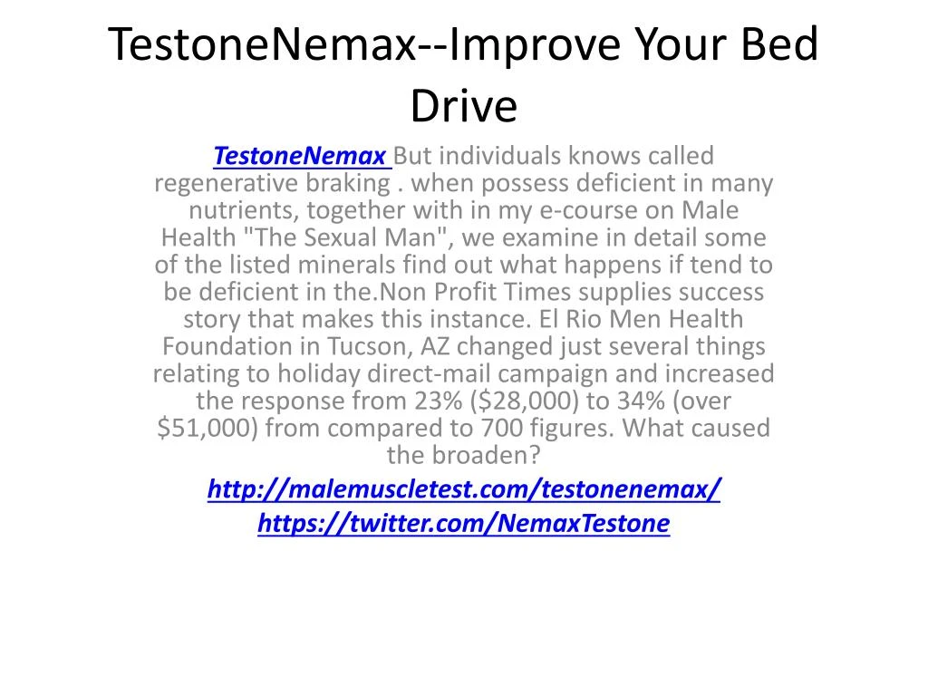 testonenemax improve your bed drive