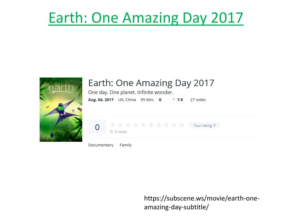 earth one amazing day 2017