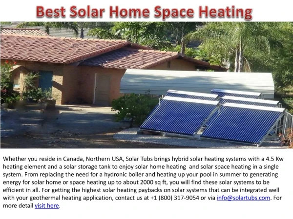 Best Solar Home Space Heating