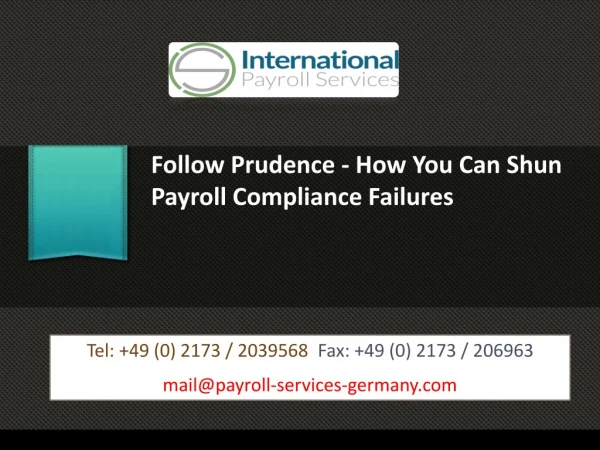 Follow Prudence - How You Can Shun Payroll Compliance Failures