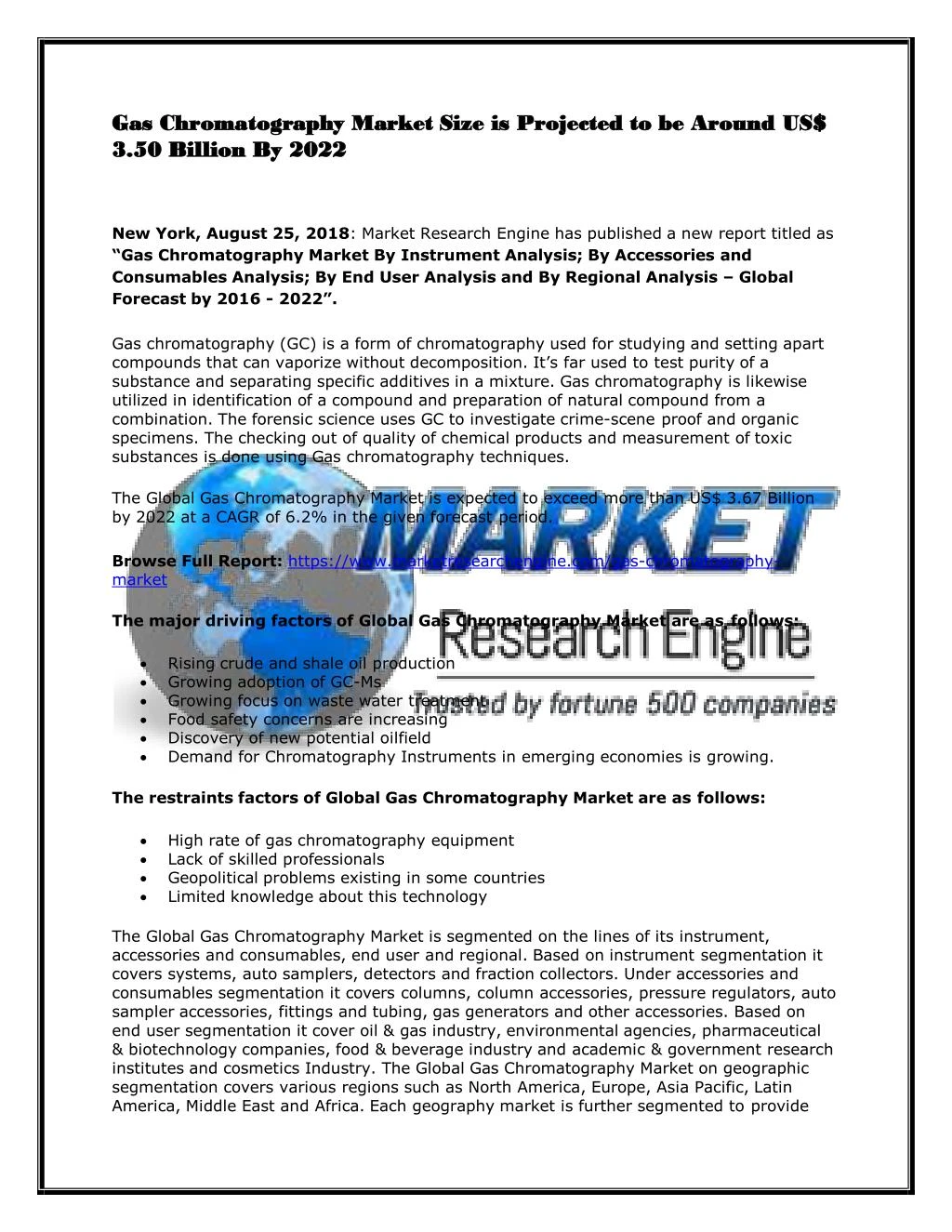 gas chromatography market size is projected