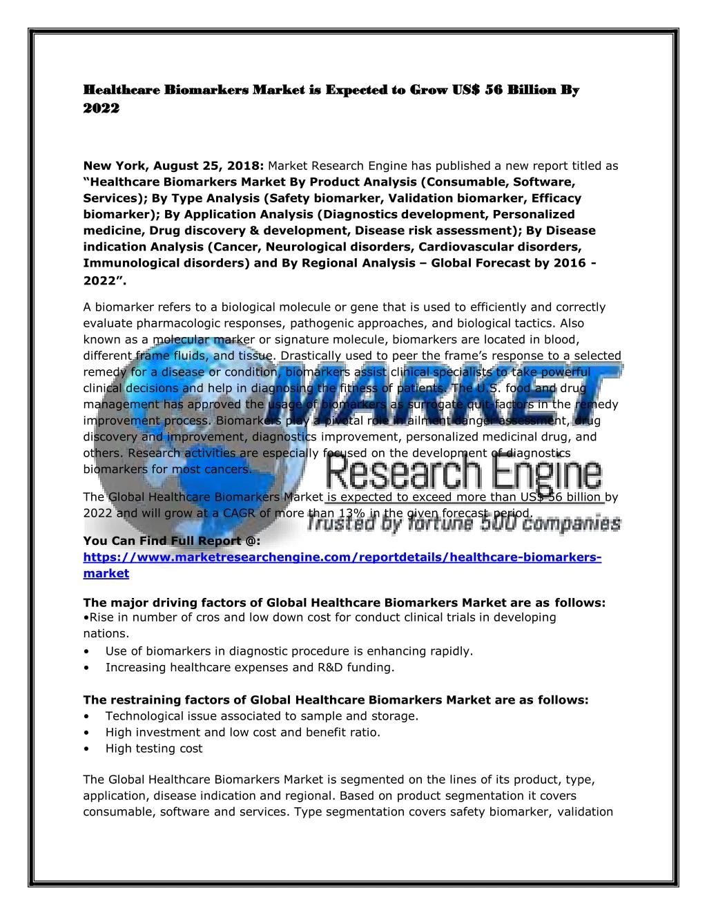 healthcare biomarkers market is expected to grow