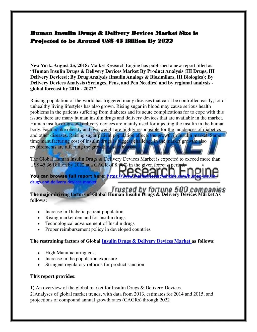 human insulin drugs delivery devices market size