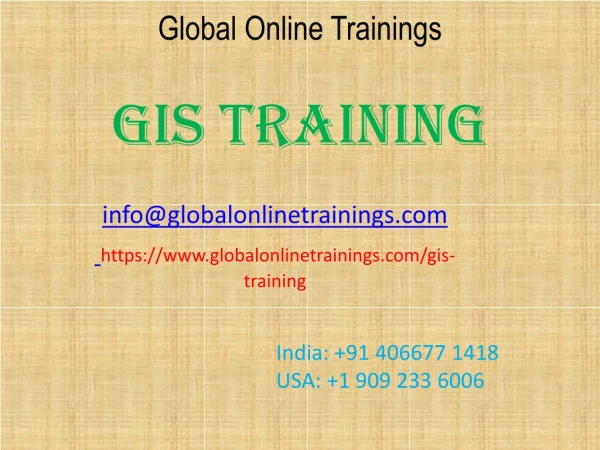 GIS Training | Best GIS Specialist Online training - GOT