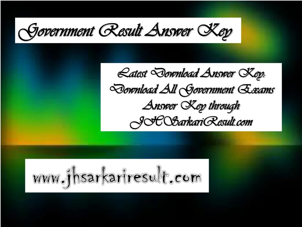 government result answer key