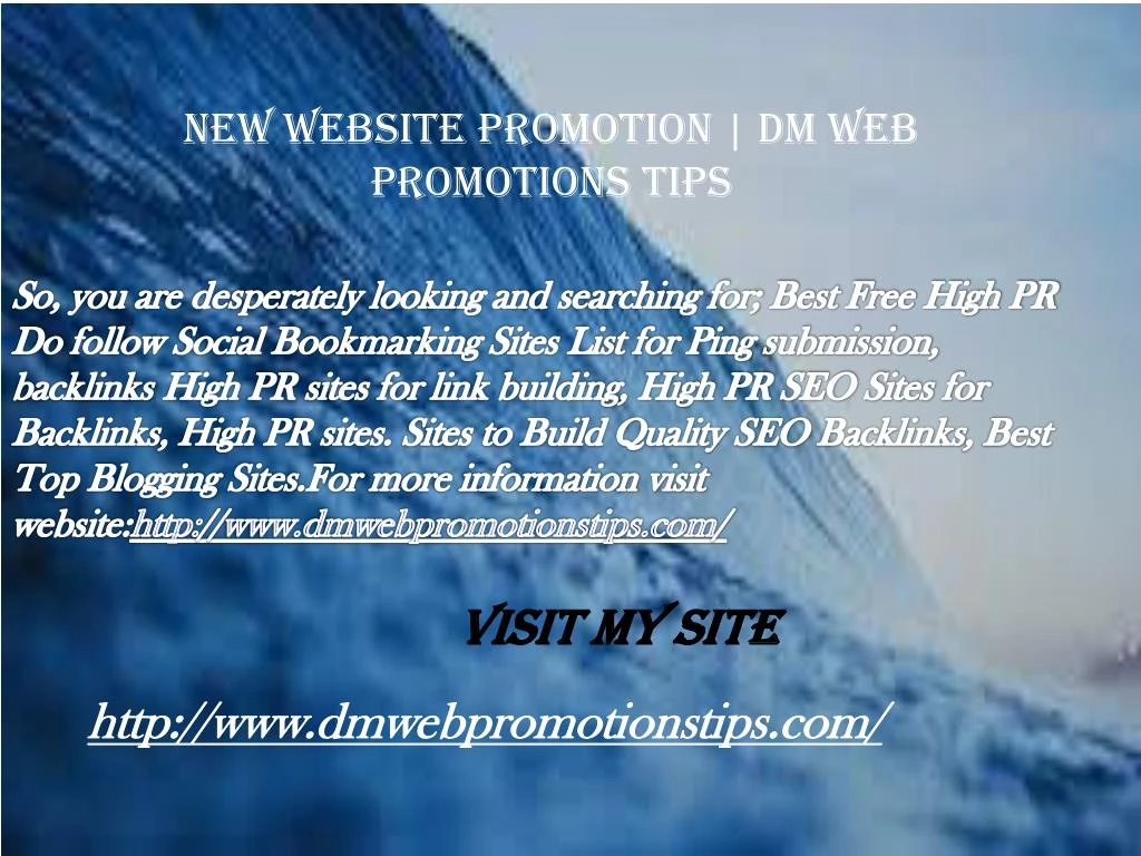 new website promotion dm web promotions tips