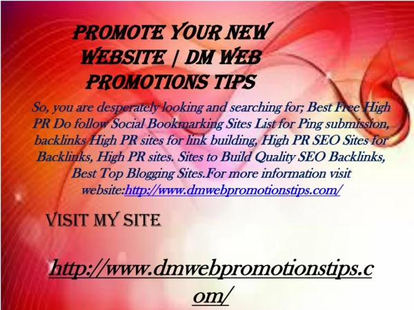 promote your new website dm web promotions tips