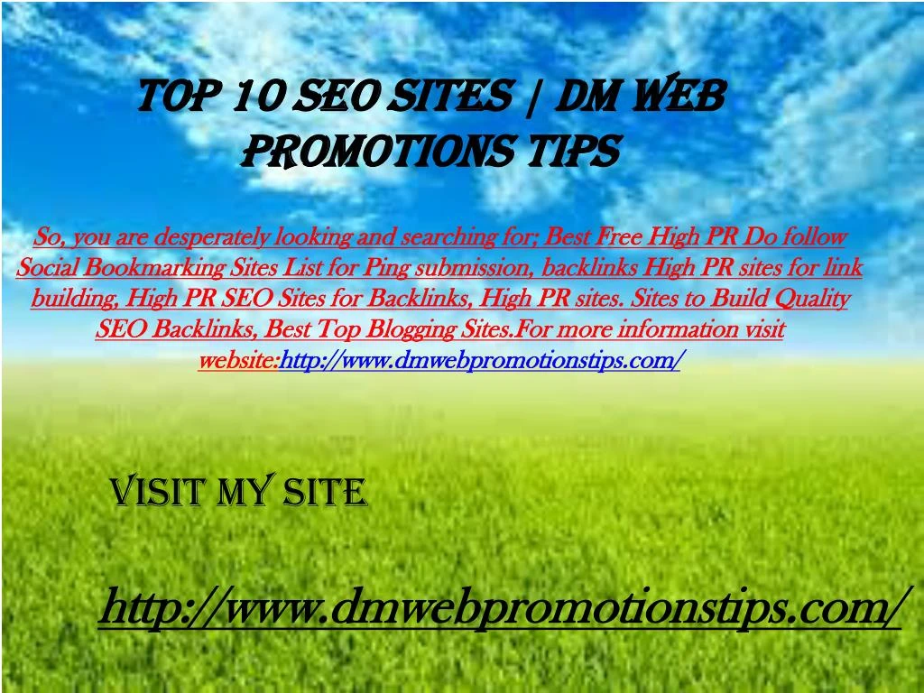 top 10 seo sites dm web promotions tips