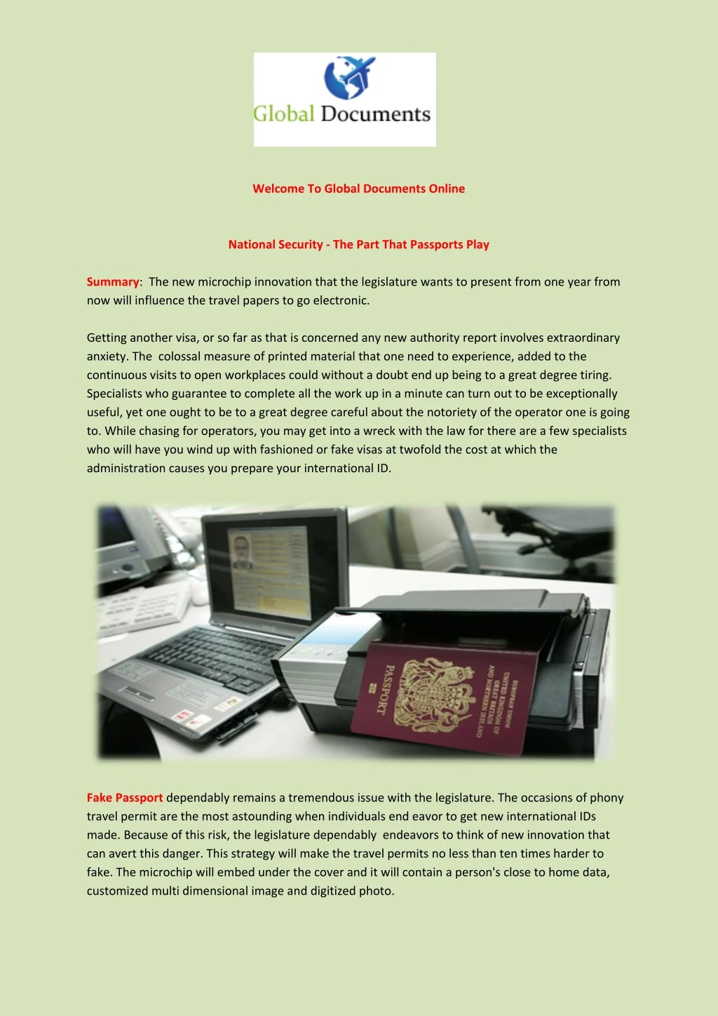 welcome to global documents online