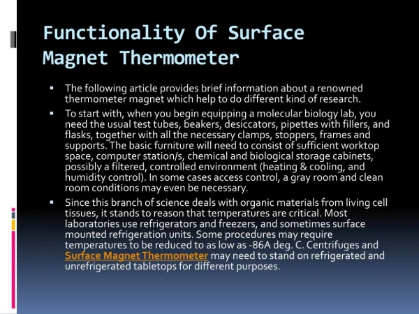 Functionality Of Surface Magnet Thermometer