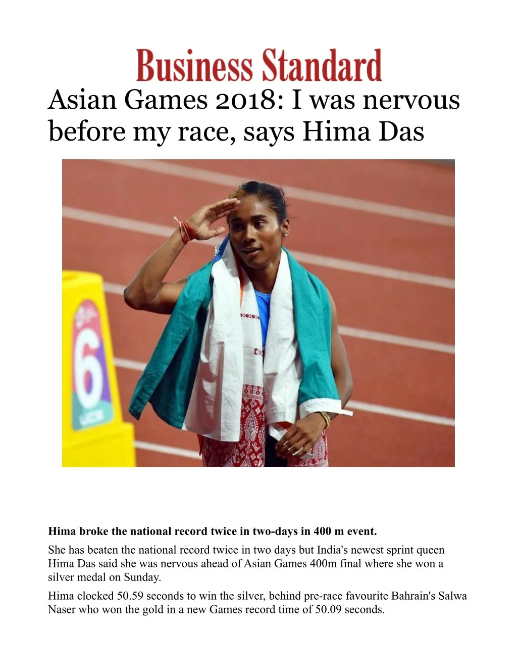 asian games 2018 i was nervous before my race