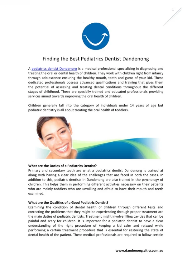 Finding the Best Pediatrics Dentist Dandenong