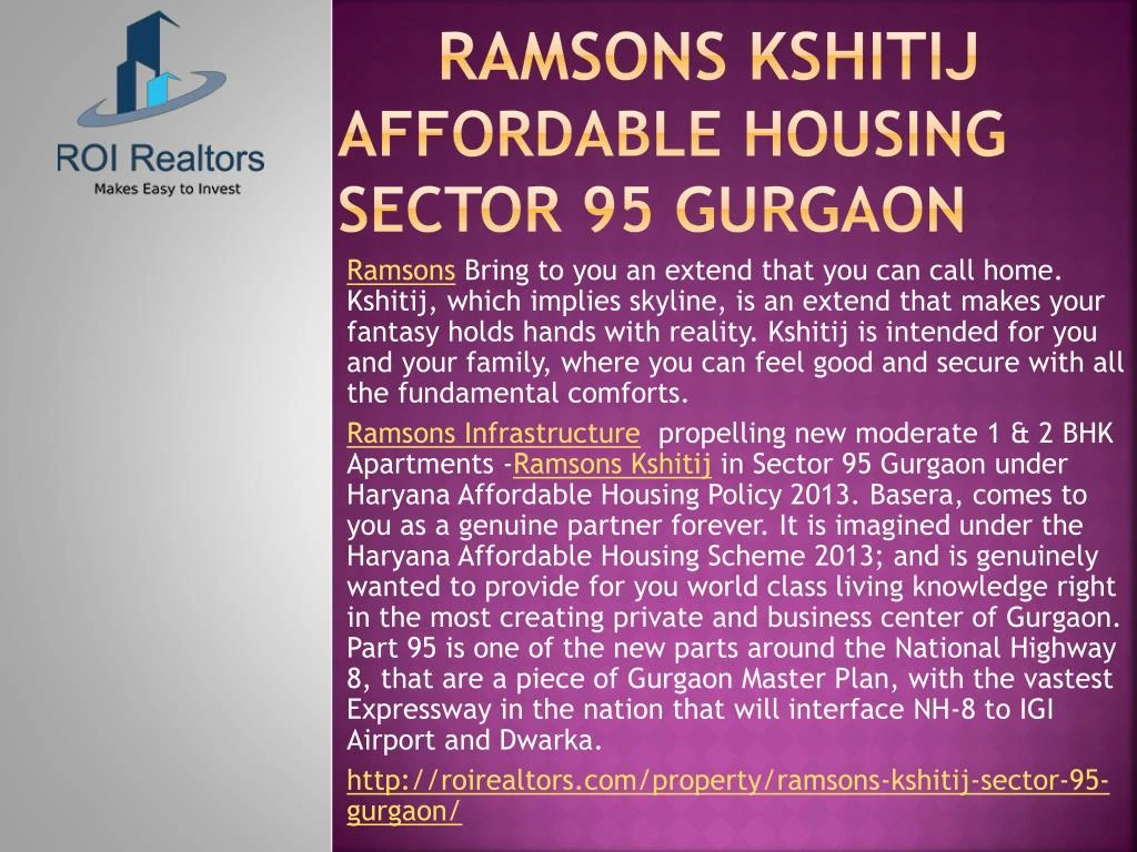 ramsons kshitij affordable housing sector 95 gurgaon