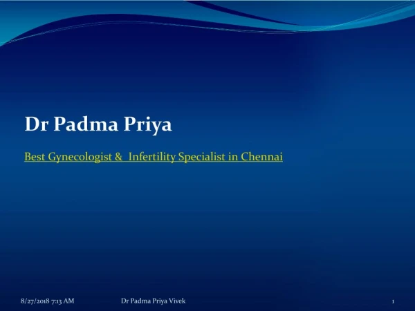 Best Gynecologist & Infertility Specialist in Chennai