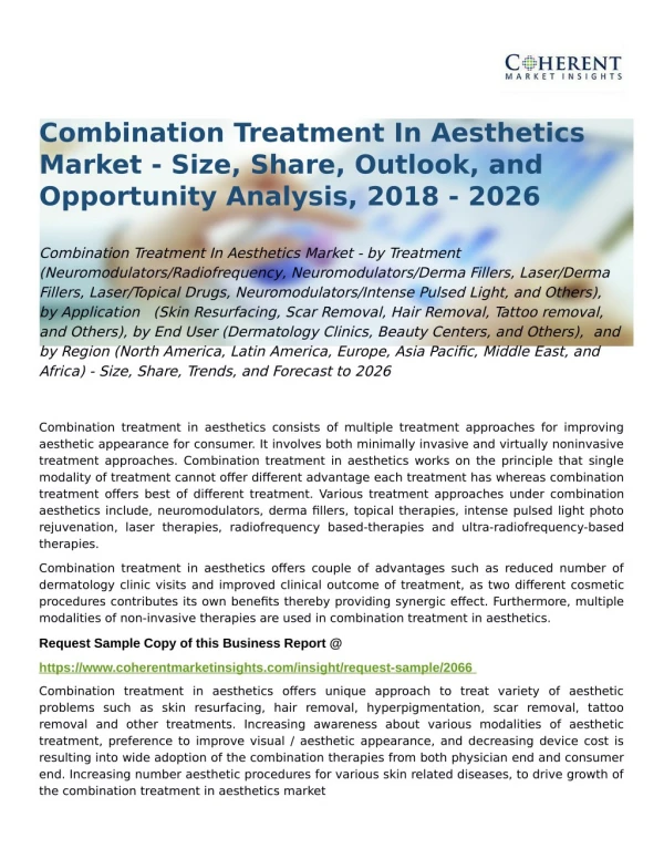 Combination Treatment In Aesthetics Market Forecast to 2026