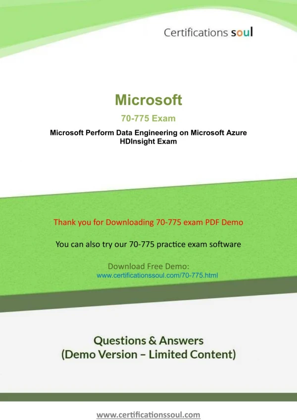 Microsoft 70-775 MCSE: Data Management and Analytics Practice Test