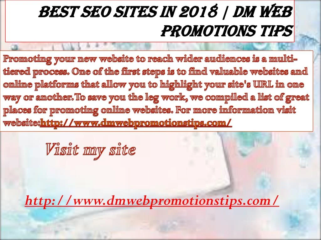 best seo sites in 2018 dm web promotions tips