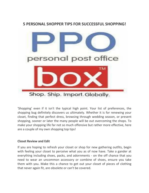 5 PERSONAL SHOPPER TIPS FOR SUCCESSFUL SHOPPING!