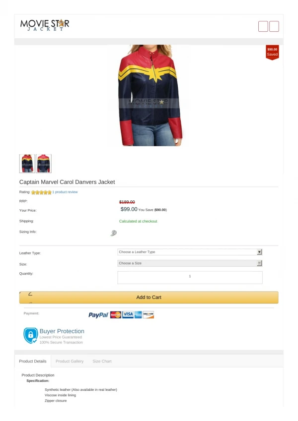 Captain Marvel Carol Danvers Jacket