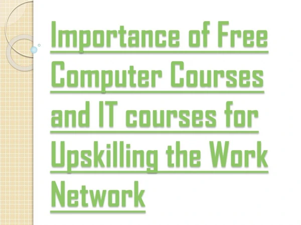 Benefits of Free Computer Courses