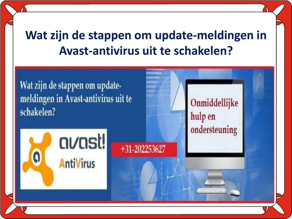 wat zijn de stappen om update meldingen in avast antivirus uit te schakelen